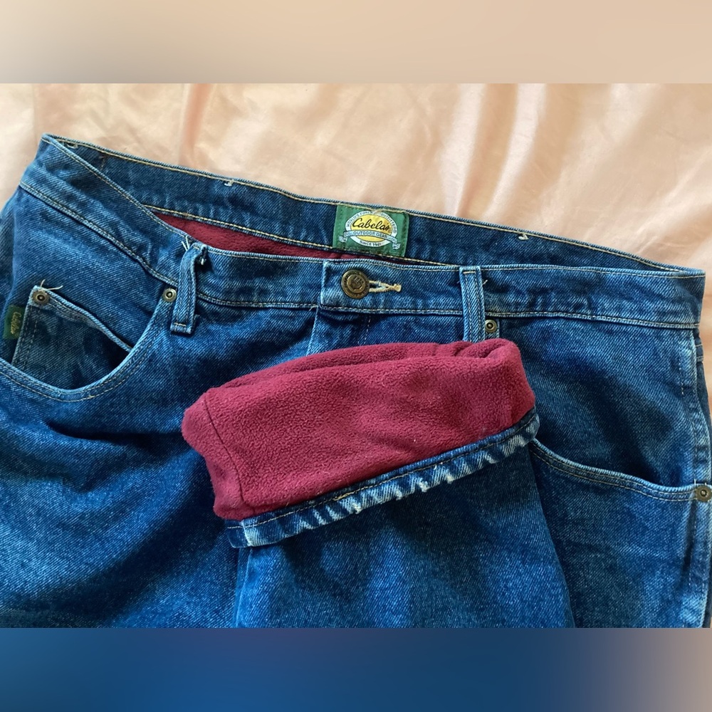 Mens Cabelas Roughneck Fleece Lined Jeans 36x36 Hunting Work